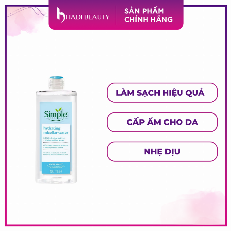 Nước tẩy trang Simple 400ml đánh giá