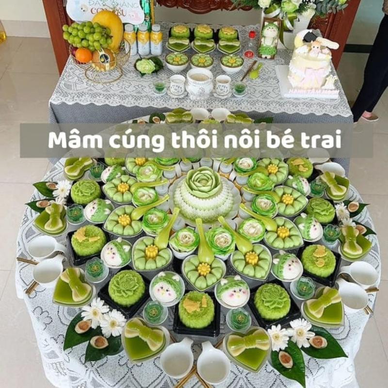 Hinh anh be gai dang boc do vat trong le thoi noi, mot nghi thuc quan trong