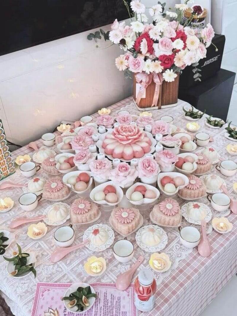 Mâm cúng thôi nôi đầy đủ lễ vật theo truyền thống Việt Nam
